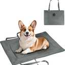 Kritter Planet Waterproof Foldable Dog Bed Pad for Camping & Travel, Portable Roll-Up Dog Bed Car Seat Pet Cushion Mat with Handles for Small & Medium Dogs, Indoor & Outdoor Use