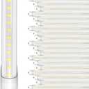 ONLYLUX 8ft LED Bulbs, 8 Foot LED Tube Light (20 Pack) 45W 6000lm 6500K, Super Bright,T8 Single Pin FA8 Lights, Clear Cover,8 Foot LED Bulbs to Replace T8 T12 T10 Fluorescent Light Bulbs