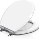 Pro Wood Toilet Seat Round, White, Magnetic Quick-Release Easy-Clean and Change, HushMotion Slow Close, StainShield High-Gloss Finish, Arch-Tite Never Loosens, Adjustable Fit, Secure Grip