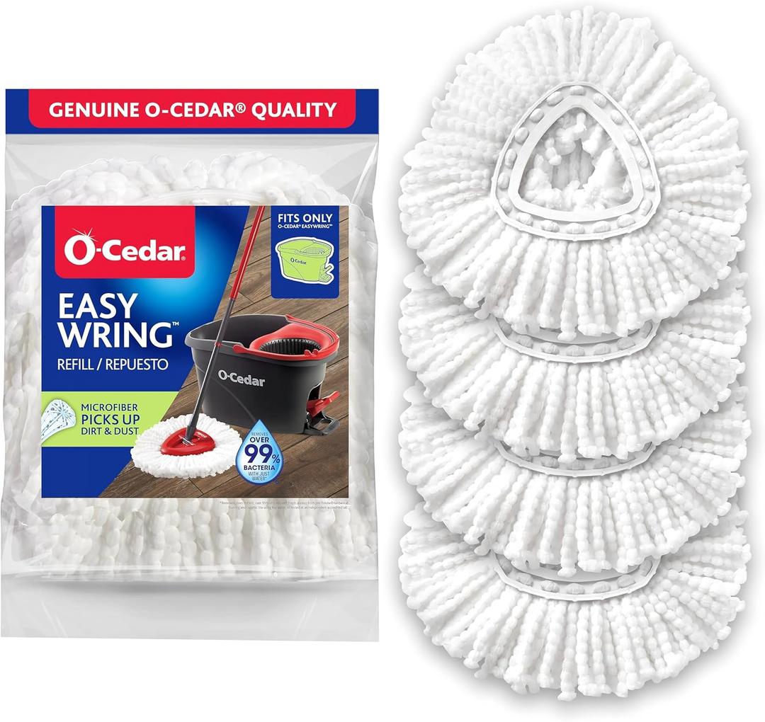 O-Cedar EasyWring Spin Mop Microfiber Refill (Pack of 4)