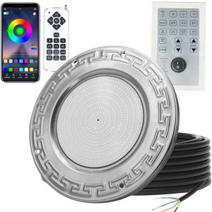 Pool Lights for Inground Pool, 60W 10 Inch Color Changing LED Inground Pool Light with Controller, Remote and APP Control for Wet Niche, Underwater Swimming Pool LED Lights, 50 Foot Cord