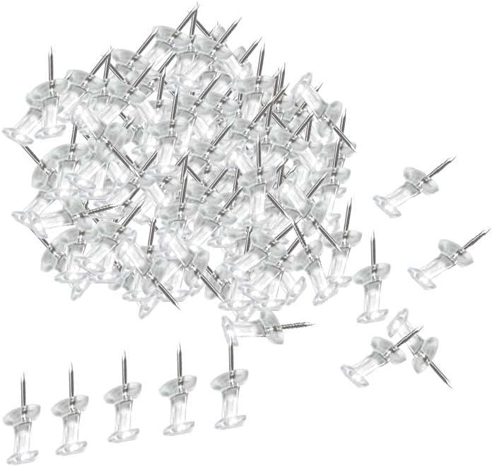 Push Pins-130pcs Clear PushPins, Bulletin Board Thumb Tacks for Cork Board, Map Pins, Photo Hanging Tacks,Craft Projects Tacks, Ideal for Homes,Schools and Offices