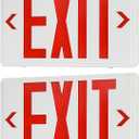 Universal Red Light LED Exit Sign OSHA Commercial (White Housing+Red Letter, 2 Pack)