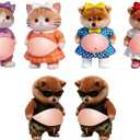 Sweet & Cool Pet Belly Door Bumper Sticker - 6 Pieces Set, Decorative Wall Shield with 3D Squeeze Stomach Design for Door Knob Protection