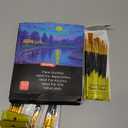 Acrylic Paint Brushes Set, 50Pcs Round Pointed Tip Artist Paintbrushes for Acrylic Painting Oil Watercolor Canvas Boards Rock Body Face Nail Art, Halloween Pumpkin Ceramic Crafts SuppliesBlack