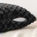 MIULEE Black Faux Fur Lumbar Decorative Throw Pillow Covers 12x20 Inch Set of 2 Super Soft Cozy Plush Cushion Cases Luxury Fluffy Pillowcases for Sofa Couch Bed Living Room