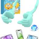 3 x Christmas Stocking Stuffers for Teens Boys Men Adults Gifts: Cell Phone Holder for Desk Funny Gag Gift Unique Gesture Phone Stand Birthday Gifts for Teenager Girls Women White Elephant Cool Stuff (Green)