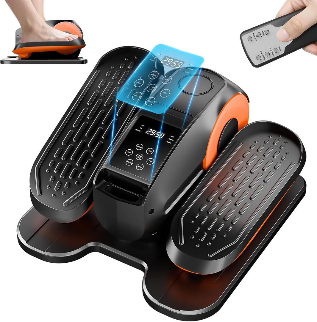 Under Desk Elliptical Machine,Leg Exerciser Electric as Seen on TV for Seniors, 24 Modes Romote Control Home Workout Exercise Equipment