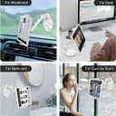 AboveTEK iPad Suction Mount, Phone Tablet Stand Holder with Suction Cup Fits 4"-11" Tablet/Phone/iPad mini/Air, Sticky iPads Mount on Window Bathroom Mirror, for Car Truck Windshield Boat (White)