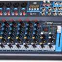 Pyle Professional Audio Mixer Sound Board Console Desk System Interface 8 Channel Digital USB Bluetooth MP3 Computer Input 48V Phantom Power Stereo DJ Studio FX 16Bit DSP Processor Pyle PMXU83BT, Black