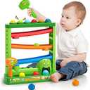 OCHIDO Toddlers Toys for1 2 3 Years Old Kids, Pound A Ball Included 2 Hammer & 12 Balls, Montessori Toys for Interactive Game for Boys and Girls, Early Learning Educational Gift