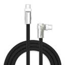 chubbycable FlexElbow 90 Degree 240W Fast Charging Cable Right Angle USB C Cable Silicone Charging Cord Compatible with iPhone 17-15 Series iPad, Black, Type-C to Type-C, 9.8FT