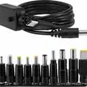 Type C to DC Power Charger Converter, 1.2M/3.9FT Cord with 10 Connecor Tips USB C to DC PD Charger Adapter Cable Adjustable Voltage 5V-9V-12V-15V-20V PD Fast