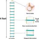 Blue Chain Trellis for Climbing Plants Indoor - Durable Natural Wood Design for Pothos and Ivy Support - Decorative Decorative Wall Feature for Home and Garden