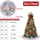 Santa Snowman Deer Pastel Christmas Tree Skirt, 24 Inches Lace-up Miniature Tabletop Colorful Xmas Tree Skirt, Funny Winter Holiday Party Mini Indoor Decoration Plaid Farmhouse Home Decor