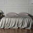 EP Mode Mulberry Silk Filled Quilt with 100% Viscose from Bamboo Fabric, Natural Lightweighted Cooling Comforter (Light Grey, Twin 68” X 88”)