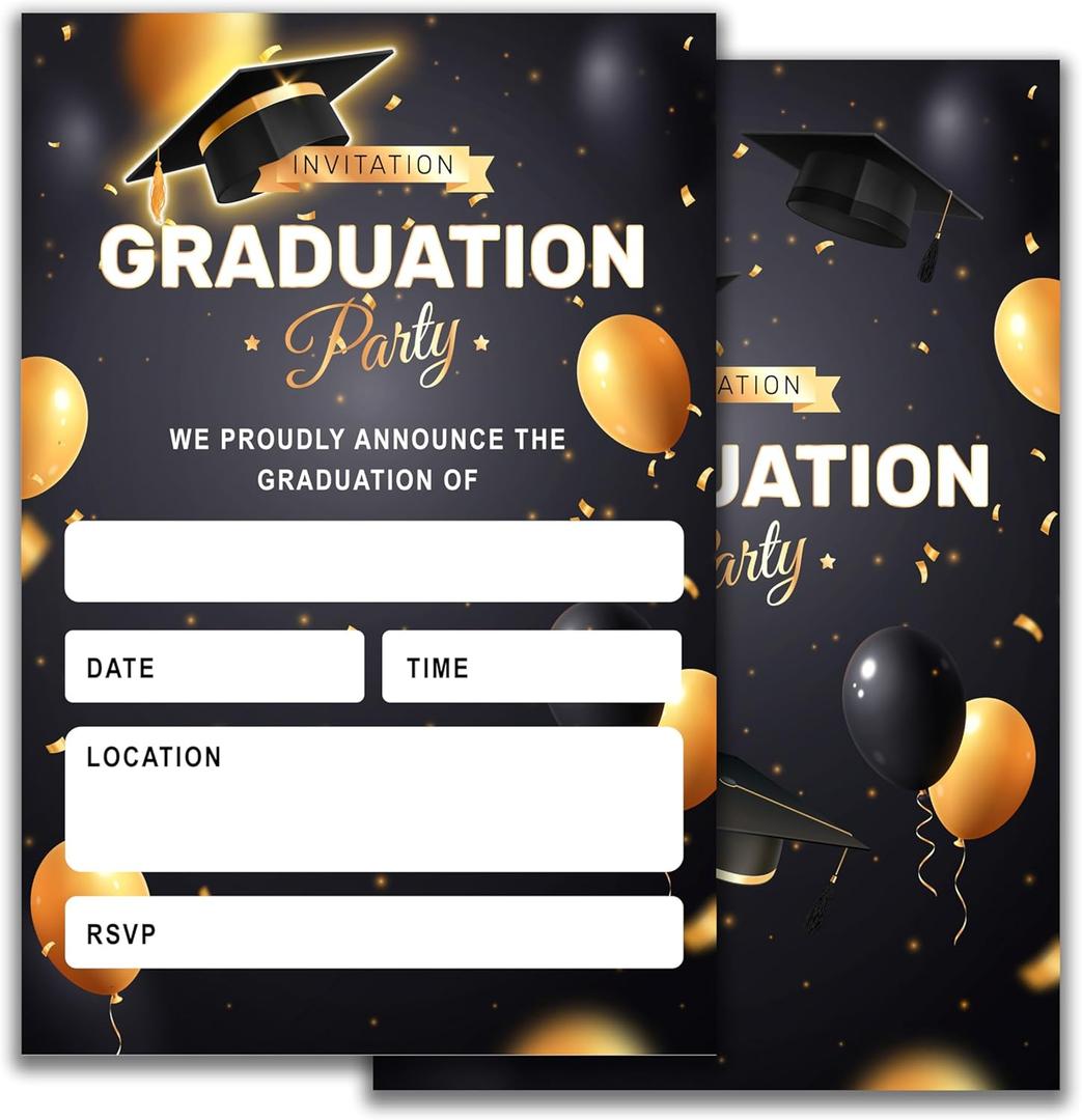 Graduation Invitations 2025-20 Graduation Party Invitations Cards With Envelopes, 4x6 Inch For High School & College Celebrations.(001)