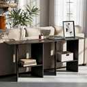 MWOOD Console Table, 31.5" Black Entryway Table for Hallway, Narrow Sofa Table Behind The Couch, Modern Tables with Storage Shelf for Entrance, Living Room, Corridor