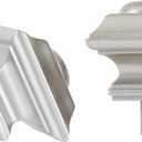 Ivilon Square Finials for Curtain Rods of 1 and 1-1/8 Inch Diameter Color Satin Nickel