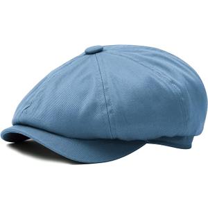 BOTVELA Men's 8 Piece Newsboy Flat Cap 100% Cotton Gatsby Ivy Golf Cabbie Hat