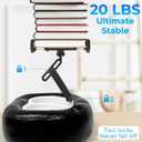 Tablet Pillow Stand with Storage Liner - Leatherette, Stable Support for 6.1-15.6 Inch Devices, Waterproof & Foldable for Sofa/Bed/Floor, Fit Thickness Case for iPad Pro/Air/Mini, Galaxy Tab