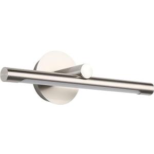 JUSHENG Modern Bathroom Vanity Light Fixtures Brushed Nickel Indoor LED Wall Sconce Lamps Over Mirror Lighting 16.54" Inch Cool White 6000K 7W 110V AC (16.54" Inch 6000K, Hard-wired Nickel)