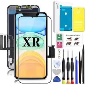 for iPhone XR Screen Replacement,LCD Display Touch Screen Assembly,Compatible with iPhone XR Screen Replacement 6.1 inch (Model A1984, A2105, A2106, A2108) with Screen Protector and Repair Tools