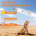 T5 10.0 UVB Light Bulb for Reptiles, 24W HO UVB Reptile Lamp Bulb, 2 Pack 22 Inch UVA UVB Fluorescent Lamp Tube for Bearded Dragon Leopard Gecko Tortoise Lizards