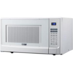 COMMERCIAL CHEF 1.4 Cubic Foot Microwave with 10 Power Levels, Small Microwave with Push Button, 1100 Watt Microwave with Digital Control Panels, Countertop Microwave with Timer, White