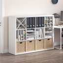 Furinno Cubicle Cube Insert, 3-Shelf Cube Organizer, 3-Tier Shelf Accessory, Fits into Furinno Triple Thick Cubes, IKEA Kallax, for Organizers and Storage, White