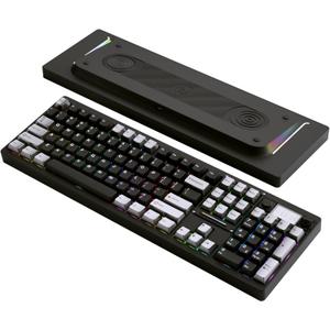 OOCTPK Wireless Mechanical Keyboard, Chilkey ND104 Gaming Keyboard with LCD Screen, 104% Hot Swappable Custom Keyboard with Knob, RGB Backlit, Bluetooth 5.4/2.4GHz/USB-C, Full-Aluminum, PC/Mac Support