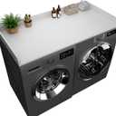 Washer Dryer Countertop, 27.5 x 54 Inch Washer and Dryer Countertop for Laundry Room Organization with Edge Wooden, White