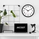 AKCISOT Atomic Black Wall Clock Analog Clocks for Indoor Kitchen, Battery Operated Clock for Bedroom Office Living Room(14 Inch)