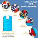 2 x Pafusen Stocking Stuffers for Adults Men Women, Adult Bibs for Men Women, Reusable Adult Bibs for Eating with Optional Crumb Catcher, Waterproof Washable Dining Clothing Protector (Red)