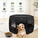 X-ZONE PET Dog Playpen Portable Pet Play Pens for Puppies, Cat, Rabbit, Chicks, Foldable Exercise Play Tent Kennel Crate, Indoor/Outdoor Travel Camping Black Medium
