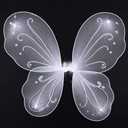 Dushi Colle Girls Butterfly Fairy Kid Wings for Fairy Costumes Sparkle Fairy Princess Wings Party Favor White