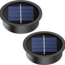 X-PREK 2 Pack Replacement Solar Light Parts(Top Size 2.76 inches, Bottom Size 2.36 inches),7 Lumens Warm White LED Light Bulbs Waterproof Solar Light Replacement Top