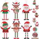 24 Sets Christmas Sign Craft Kits for Kids Winter Wooden Crafts with Beads Santa Claus Reindeer Elf Ornament Christmas DIY Craft Art Sets for Holiday Party Favors Classroom Activities Decor