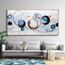 yiijeah Large Modern Abstract Wall Art - White and Dark Amber Three-Dimensional Space - Framed Canvas Picture Artwork for Wall Decor Living Room Wall Decoration - Size 24x48 inches (48L" x 24W")