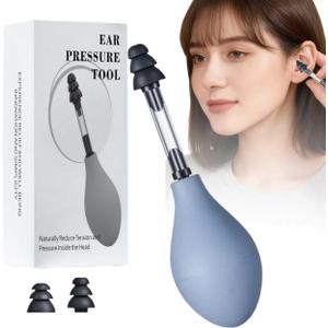 9 9PINE Ear Pressure Relief Suction Device, Migraine Ear Pressure Relief Products, Airplane Ear Pressure Relief Inner Ear Equalization Tool,Reduces Tension 3 Sizes Earplugs (Grey