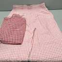 ANRABESS Womens Palazzo Pants, Striped & Gingham, Lounge & Casual, Cute Pajama Pants, Wide Leg, High Waisted, Pockets (Large, Pink White Plaid)