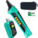 Xin Tester Digital AC Circuit Breaker Finder Tool with Integrated GFCI Outlet 