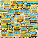 Yuxung 48 Pcs School Bus Iron on Patches Back to School Embroidered Clothes Patches Appliques Machine Embroidery Needlecraft Projects Boys Girls Kids DIY for Backpacks Hats Socks Shirt Jackets DIY, Set of 2