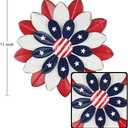 hogardeck 4th of July Decorations Outdoor, Red White Blue Metal Flower Wall Art for Fourth of July Decor, 3D Metal Floral Patriotic Decorations for Yard Garden Home Indoor