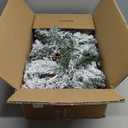 Nervure 9FT Real Touch Christmas Artificial Garland - Norfolk Pine Flocked Garland with 50 Warm White LED Lights for Home Fireplace Indoor Holiday Xmas Decor