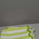Whaline Scalloped Edge Green Striped Tablecloth Waterproof Fabric Tablecloth Rectangle Table Cover for Home Kitchen Table Decoration, 55 x 70 Inch (Light Green & White)