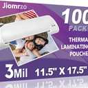 Jiomrzo Laminating Sheets, 100 Pack Laminating Pouches Holds 11 x 17 Inch Sheets, 3 Mil Laminate Sheets 11.5 x 17.5 Inch for Laminator, Clear Thermal Laminating Pouches with Round Corner (100)