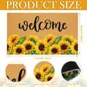 Tingjoo 2 Pcs Sunflower Natural Coir Doormat Fall Wreath and Door Mat 17 x 29 Inch Sunflower Welcome Mat and Front Door Wreath for Home Entryway Outdoor Patio Porch Garden