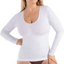 SHAPERMINT Cami Shaper, Womens Long Sleeve T Shirts, Long Sleeve Tops for Women, Compression Shirt Women Long Sleeve Tops, XL
