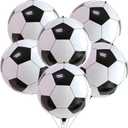 22 Inch 4D Soccer Foil Balloons, 6Pcs Soccer Party Decorations Football Shape Mylar Foil Balloons Sport Decor for Boys Kids Soccer Ball Fans Theme Birthday Party Decorations Supplies